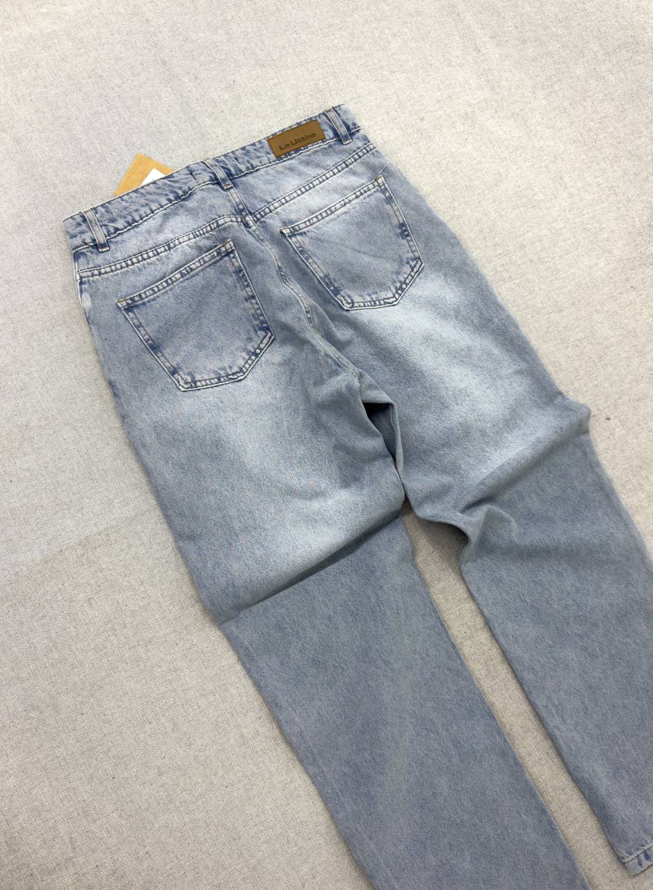 Jean Mom Rigido ceniso unisex